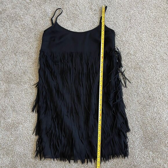 W by Worth Gatsby Fringe Mini Dress Sleeveless Black Size 2 Cocktail Party - Picture 14 of 15